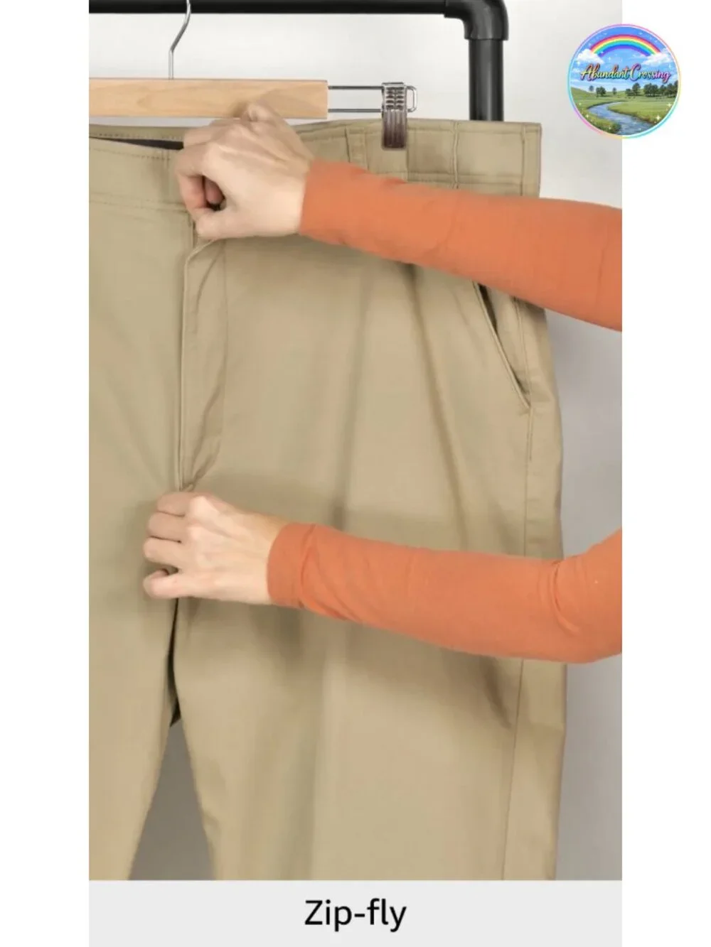 Lee Big & Tall Straight Fit Casual Chino Pants, 98% Cotton 2% Spandex, Zipper